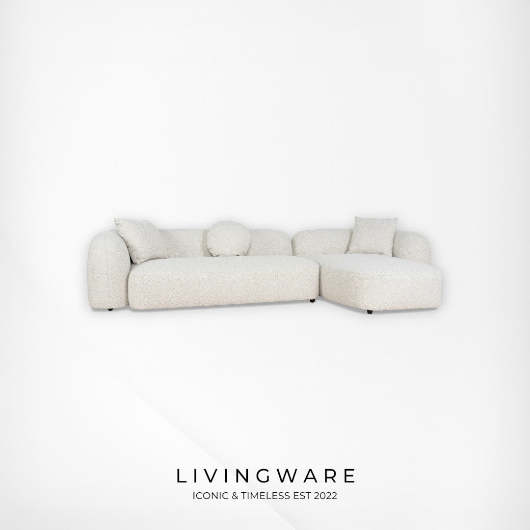 livingware furniture amazon beige 3seater right chaise sofa